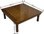 Rustic Wooden Korean Coffee Table Folding Legs, 24 x 24 inches - Image 3