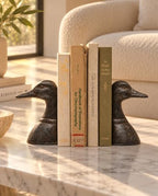 Creative Co-Op Decorative Distressed Cast Metal Duck Head Bookends, Black, Set of 2 - Image 7