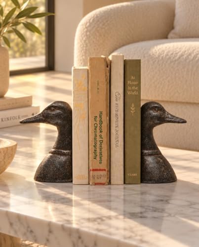 Creative Co-Op Decorative Distressed Cast Metal Duck Head Bookends, Black, Set of 2 - Image 7