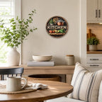Kitchen Metal Sign 8x8in Round Rustic Plaque for Cooking Space Wall Decor Farmhouse Gift - Image 6