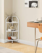 CHOEZON 3-Tier Corner Shelf, Industrial Corner Bookshelf, 35.4" Storage Stand, Plant Stand Display Shelf, Bookcase for Bedroom, Living Room, Home Office, White TCJ03WB - Image 7