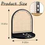 Rattan Shelf Set of 2, 7'' Black Rattan Shelf with Wicker Decor, Boho Wall Decor Small Floating Shelf for Plant Figurines Display, Mini Shelves for Knick Knack Storage - Image 3
