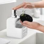 RQYIXI 2-in-1 Ceramic Soap Dispenser with Sponge Holder,White,15 Oz - Image 7