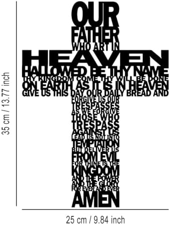 LIYOUYA Metal Cross Wall Decor - Rustic Farmhouse Decor Black Prayer Text Cross Wall Art Home Decor for Living Room, Bathroom, Bedroom, Dining Room, Office, Church (Black) - Image 2