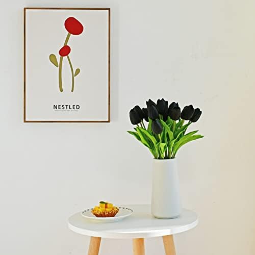 ONLY ART Artificial Black Tulips 20 Pcs – 13.5 Inch PU Faux Flowers with Bendable Stems for Home Décor, Wedding Centerpieces, DIY Floral Arrangements, New Year and Valentine's Day - Image 6