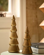 WONDROUS' DECO Christmas Tree Figurine Gold, Tree Figurines for Tabletop - Image 2