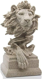 H&W Sandstone Lion Statue, The King of Beasts, Collectible Figurines by HW