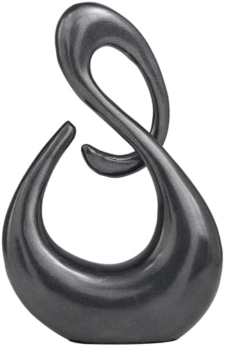 Deco 79 Aluminum Metal Abstract Decorative Sculpture Swirl Home Decor Statue, Accent Figurine 7" x 3" x 12", Dark Gray - Image 3
