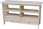 IC International Concepts, Mission Entertainment/TV Stand, Solid Real Wood - Image 9