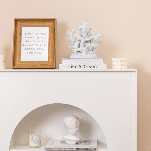 7.1" H White Coral Decor, Resin Statue, Nautical Decorations for Home, Bedroom, Bathroom, Living Room, Beach/Coastal/Ocean Themed Cabinet Shelf Tabletop Decor - Image 3