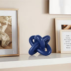 Blue Knot Sculpture, Three Knot Sculptures, Blue Home Decor Accents, Knot Sculptures for Rustic-Style Coffee Tables, Living Room Dining Tables, Entrance Hall Shelves, and Small Decorations. - Image 2