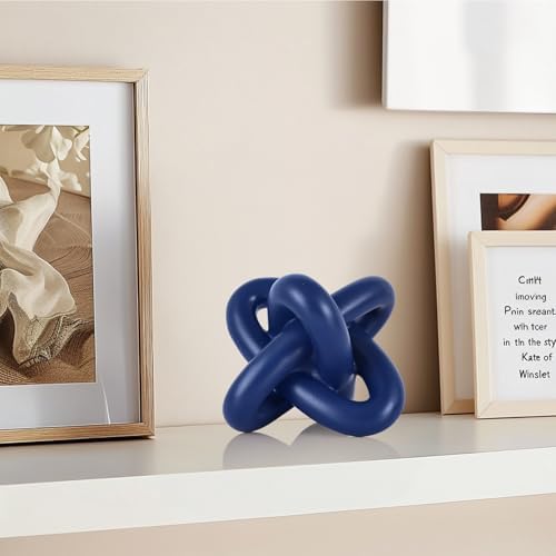 Blue Knot Sculpture, Three Knot Sculptures, Blue Home Decor Accents, Knot Sculptures for Rustic-Style Coffee Tables, Living Room Dining Tables, Entrance Hall Shelves, and Small Decorations. - Image 2
