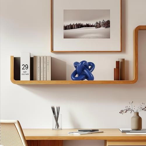 Blue Knot Sculpture, Three Knot Sculptures, Blue Home Decor Accents, Knot Sculptures for Rustic-Style Coffee Tables, Living Room Dining Tables, Entrance Hall Shelves, and Small Decorations. - Image 3