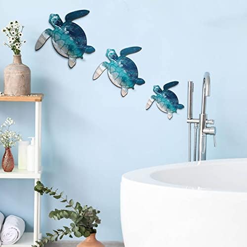 Bucherry 3 Sizes Wooden Sea Turtle Wall Decor Turtle Wall Art,Dark Blue - Image 6