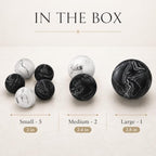 Creative Scents Black & White Small Set of 8 Marble Look Decorative Balls for Bowls – Decorative Orbs Spheres for Coffee Table Centerpiece, Dining Table, Living Room - Modern Bowl Fillers for Home - Image 2