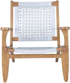 Bowery Hill Hexagon Woven Rope Accent Chair, Rubberwood Frame, Light - Image 2