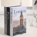 3 PCS Faux Decorative Books for Home Decor-Coffee Table Books Decor-Aesthetic Fake/Faux Books for Decoration,libros Decoration for Coffee Table, Shelf Accessories (3-Paris London New York Shipaitu) by YOYMJBY