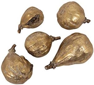Creative Co-Op Resin Figs with Gold Finish (Set of 5 Pieces) - Image 5