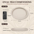 Oval Tray for Coffee Table Decor, 13" Concrete Coffee Table Tray,Cream Gray - Image 3