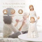 Mother and Child Figurine, Mom and Boy Holding Hands Walking Together - Image 4