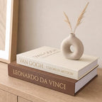 MAOBUYOU Decorative Storage Books Set of 2, Linen Cover, Gold Letters, Beige and Brown - Image 6