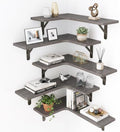 Fixwal Conner Shelves Wall Mounted for Decor, Weathered Grey Set of 5 by Fixwal