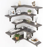 Fixwal Conner Shelves Wall Mounted for Decor, Weathered Grey Set of 5 by Fixwal