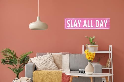 Pink Slay All Day Signs Metal Tin Signs Preppy Stuff For Girls 10 12 Funny Poster Aesthetic Room Decor Preppy Stuff For Room Cute Room Decor For Teen Girls 4x16 Inch - Image 5