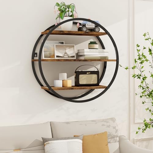 Circle Shelf Wall Decor, 3 Tier Decorative Round Wall Shelf - Image 2