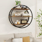 Circle Shelf Wall Decor, 3 Tier Decorative Round Wall Shelf - Image 2