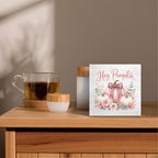 Fall Pink Leopard Bow Hey Pumpkin Wood Box Sign Desk Decor 5X5 - Image 2