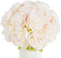 SITUMEIZI 10PCS Artificial Peony Flowers, Real Touch Fake Silk Bouquet with Stems for Home Mothers Day Wedding Party Centerpieces Table Decoration Indoor(Ivory White) by SITUMEIZI