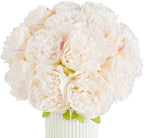 SITUMEIZI 10PCS Artificial Peony Flowers, Real Touch Fake Silk Bouquet with Stems for Home Mothers Day Wedding Party Centerpieces Table Decoration Indoor(Ivory White) by SITUMEIZI