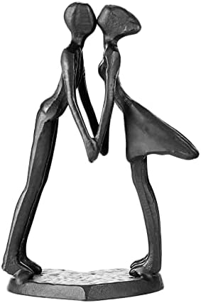 Couple Art Iron Sculpture, Metal Ornament Figurine,Handcrafted Iron Sculpture & Romantic Gift for Weddings and Anniversaries, Perfect for Home and Office Decor. by Hanyibao