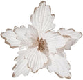 10 PCS Glitter Poinsettias, 8.7" Artificial Christmas Flowers, Cream White by FuleHouzz