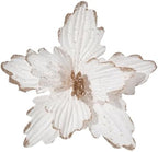 10 PCS Glitter Poinsettias, 8.7" Artificial Christmas Flowers, Cream White by FuleHouzz
