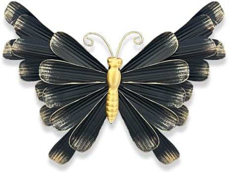 LIFFY Metal Butterfly Wall Decor - Black Wall Art Outdoor Garden Art Sculptures Hanging for Patio, Living Room, Bedroom - Butterfly Gifts by LiffyArt