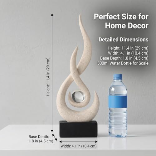 FJS Sandstone Abstract Flame Sculpture for Living Room Coffee Table Decor - Image 2