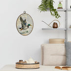 dvhdajed Vintage Mallard Duck Posters Oval Wall Art Decor, Mallard Duck Hunting Framed Canvas Art, Retro Antique Country Farm Animal Oval Wall Hanging Decor for Living Room Nursery Room,8.7x11.3 - Image 2
