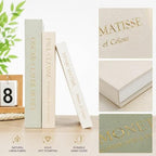 Decorative Books for Home Decor, Set of 3 Linen Fake Books, Sage - Image 2