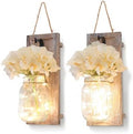 Rustic Mason Jar Sconces Wall Decor, Rustic Brown, Set of 2 by LiveinspiredLiveBesuerte