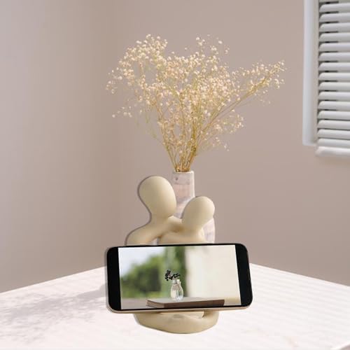 Abstract Couple Statue,Hugging Lovers Sculptures Resin Love Figurines Modern Home Office Decor Accents for Nightstand & Dresser, Shelf Decorations Aesthetic, Ideal Gift (White, One Size) - Image 2