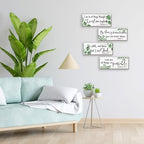 4 Pieces Green Bathroom Decor Christian Wall Decor Motivational Religious Prayer Sign with Eucalyptus Tropical Leaves for Home Living Room Office Bedroom Bathroom(Green, 10x4 In) - Image 2