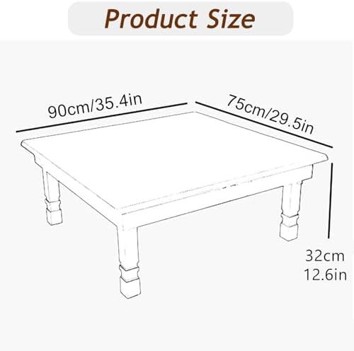 Korean Style Folding Solid Wood Low Table - Image 2