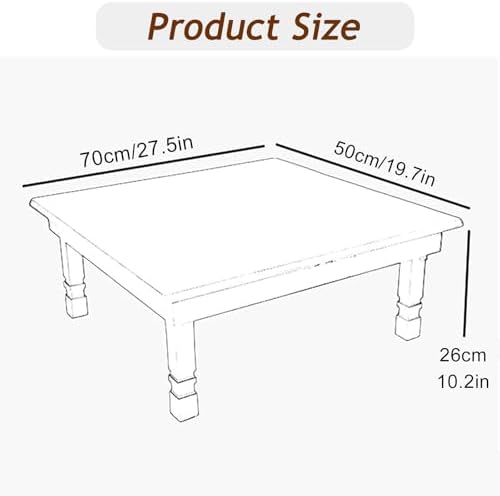 Korean Style Folding Solid Wood Low Table - Image 2