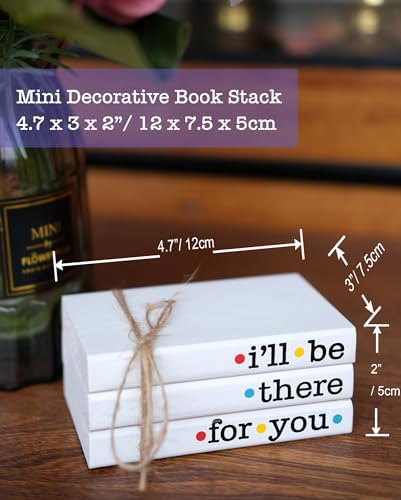 Friends TV Show Signs for Table Shelf decor, Mini Decorative Wooden Book Stack for Tiered Tray Accent, Friendship Gifts - I'll Be There For You Sign - Image 2