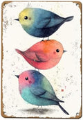 Vintage Tin Sign Watercolor Birds Wall Decor Nursery Birds Print Cute Wall Decoration Animals Sign Poster Home Bar Plate Wall Decor 12x16 Inch by KIYOYOHomeIsOurHappyPlace