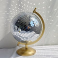 Disco Ball Globe Sculpture, 6.5in Gold Mirror Tabletop Decor by MFGDISCO