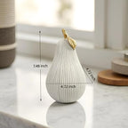 Gray-White Pear Figurine with Gold Leaf, Resin Pear Sculpture for Home Decor, Minimalist Decorative Fruit Statue for Kitchen Counter, Dining Room & Tabletop Display - Image 4