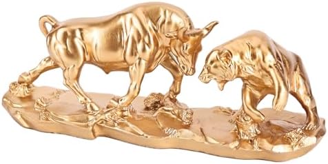 Bull and Bear Statue - Wall Street Bull Decor, Stock Market Gifts by ZHANYUN